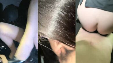 开着宝马王的小情侣，肉肉的女友带个眼镜卖力深喉户外车震无套啪啪疯狂舔逼