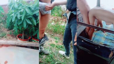 户外勾引农民工大哥草我老婆，这大粗鸡巴口交真费小嘴啊，让大哥揉奶玩逼舔弄，手扶拖拉机上各种爆草抽插