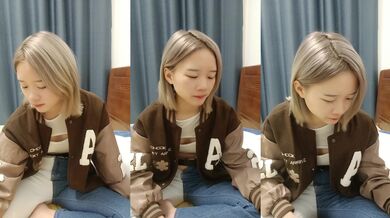 新人短发小妹妹！紧身牛仔裤！露奶装白嫩小奶子，半脱下牛仔裤，粉嫩一线天美穴，极度诱惑