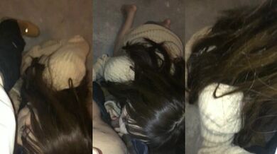 #反差 #校花 楼梯口交