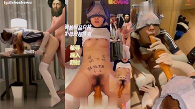 羞辱调教极品白丝小母狗_写满淫文被后入颜射