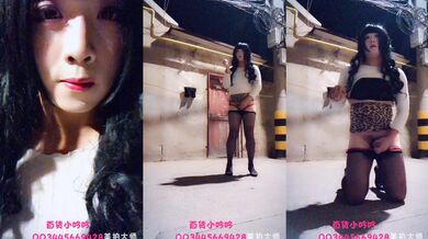 国产CD系列骚货小吟吟深夜豹纹短裙黑丝露出 民房门口发骚自慰高潮