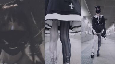 国产CD系列伪娘曦曦穿着哥特软妹服在夜晚的地下通道里自慰高潮