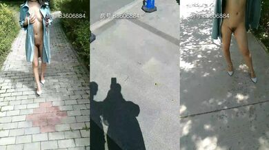 你的骚女人颜值颇高的少妇跟随大哥玩户外漏出，边走边敞开衣衫漏出，真空装揉奶子玩逼，人前漏出口交大鸡巴4