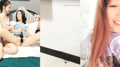 妹妹坐床头三个00后嫩妹轮着大黑牛自慰，张开双腿震动掰穴特写呻吟娇喘诱人