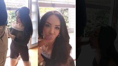 丰满最美妖Tsmarry 轻熟级别穿着性感，拥有性感大妖棒，一遍吃着朋友的鸡巴一边玩耍自己的，两根放一起放哇 视觉刺激强烈！