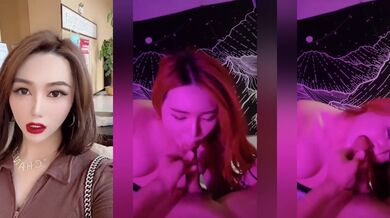 网红Ts甜心蜜桃：喜不喜欢女儿的嘴呀，想吃爸爸的牛奶，谢谢爸爸。大口吃鸡巴，被爸爸后入！