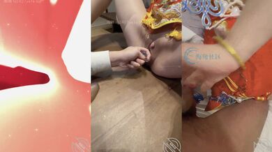 【元旦贺岁】跨年夜让姐姐穿中式服装实现双洞齐插，以大量潮喷变相给大家拜年