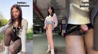 【高能预警硬核】CD小熏 极品美妖户外露出街射 地下车库 马路 超市全身战场 窄裙丝袜诱惑 夹腿高潮射精 大屌爽翻