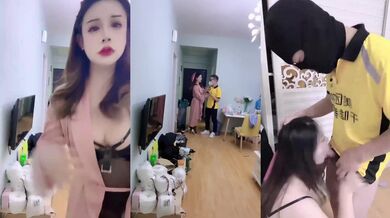 郑州Ts娇娘 -深夜点外卖勾引外卖小哥 小哥哥急不可耐把肉棒塞入我的嘴里 最后全部喷射出来！