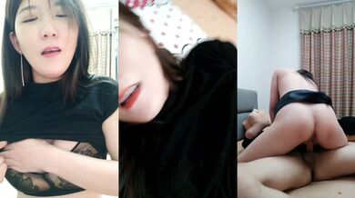 韵味十足的尤物骚货，卧室中被猥琐男推到舔逼，道具自慰，打飞机口硬女上位啪啪